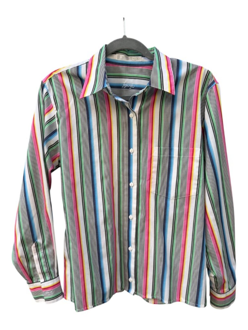 Foxcroft Multicolor Stripe Wrinkle Free Long Sleeve Button Down Shirt Size 6
